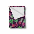 thumbnail image 2 of Green and Purple Soft Flannel Fleece Throw Blanket, Ripe Beets Pattern Cartoonish Design on Purple Background, Cozy Plush for Indoor and Outdoor Use, 70" x 90", Purple Green and Magenta, by Ambesonne, 2 of 6
