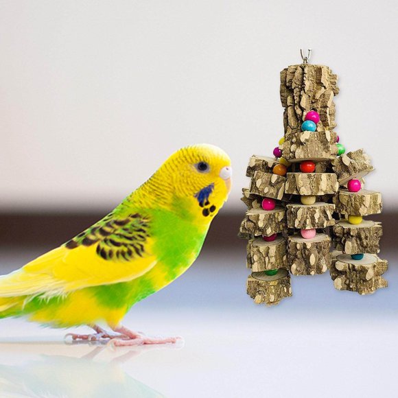 Pet Bird Wooden Climb Cockatiel Parakeet Budgie Parrot Blocks Toy Birds Toy