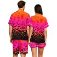 thumbnail image 5 of WJOSBXT Matching Halloween Pajamas for Couples Skeleton Ghost Graphic Loungewear Sets Button Down Shorts Sleeve Shirts & Pajama Shorts Stretch Vintage Sleepwear, 5 of 5