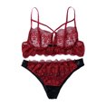 thumbnail image 2 of VISgogo Lencería hueca de encaje sexy para mujer, ropa de dormir de malla de color sólido, babydoll halter clásico sin espalda VISgogo moda, 2 of 9