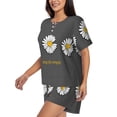 thumbnail image 2 of Bingfone Keep Life Simple Daisy Flower Print Pajamas Sets for Women Soft Short-Sleeved Pjs with Lounge Shorts Two Piece Sleepwear, 2 of 8