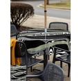 thumbnail image 5 of Outdoor Tablecloths with Umbrella Hole & Zipper, Sage Green Black Stripes 54x54 Inch Square Tablecloths, Grey Abstract Gradient Striped Waterproof Table Cloth, Patio/Pool/Picnic Table Covers, 5 of 8
