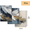 thumbnail image 4 of Hieng Abstract Canvas Wall Art, Painting Prints, Feather Pictures Modern Wall Decor for Living Room Bedroom Office Home Decor -（Only canvas）, 4 of 6