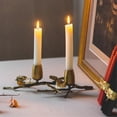 thumbnail image 3 of Light luxury romantic brass candle holder retro decorative double-headed candlestick ornaments, 3 of 7
