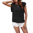 thumbnail image 3 of Camisa sin mangas de cuello redondo para mujer, Camisa sin mangas para mujer Camisa sin mangas casual para mujer Camisa sin mangas con mangas de murciélago para mujer Características de vanguardia, 3 of 6