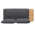 thumbnail image 4 of Portals Outdoor Sofa in Black Finish with Natural Teak Wood Accent and Grey Cushions, 4 of 5