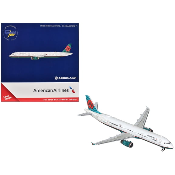 Airbus A321 Commercial Aircraft "American Airlines - America West Heritage Jet" (N580UW) White with Tail Graphics 1/400 Diecast Model Airplane by GeminiJets