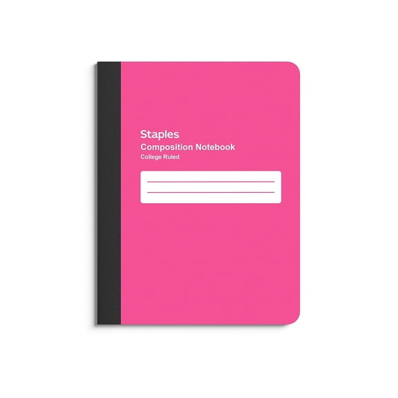 Staples Composition Notebook 9.75" x 7.5" College Ruled 70 Sh. Pink (24488) TR55084N/55084