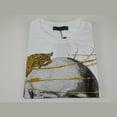 thumbnail image 5 of Men LAVERITA European Fashion Crew Shirt Rhine Stones Skeletons 93356 White, 5 of 7