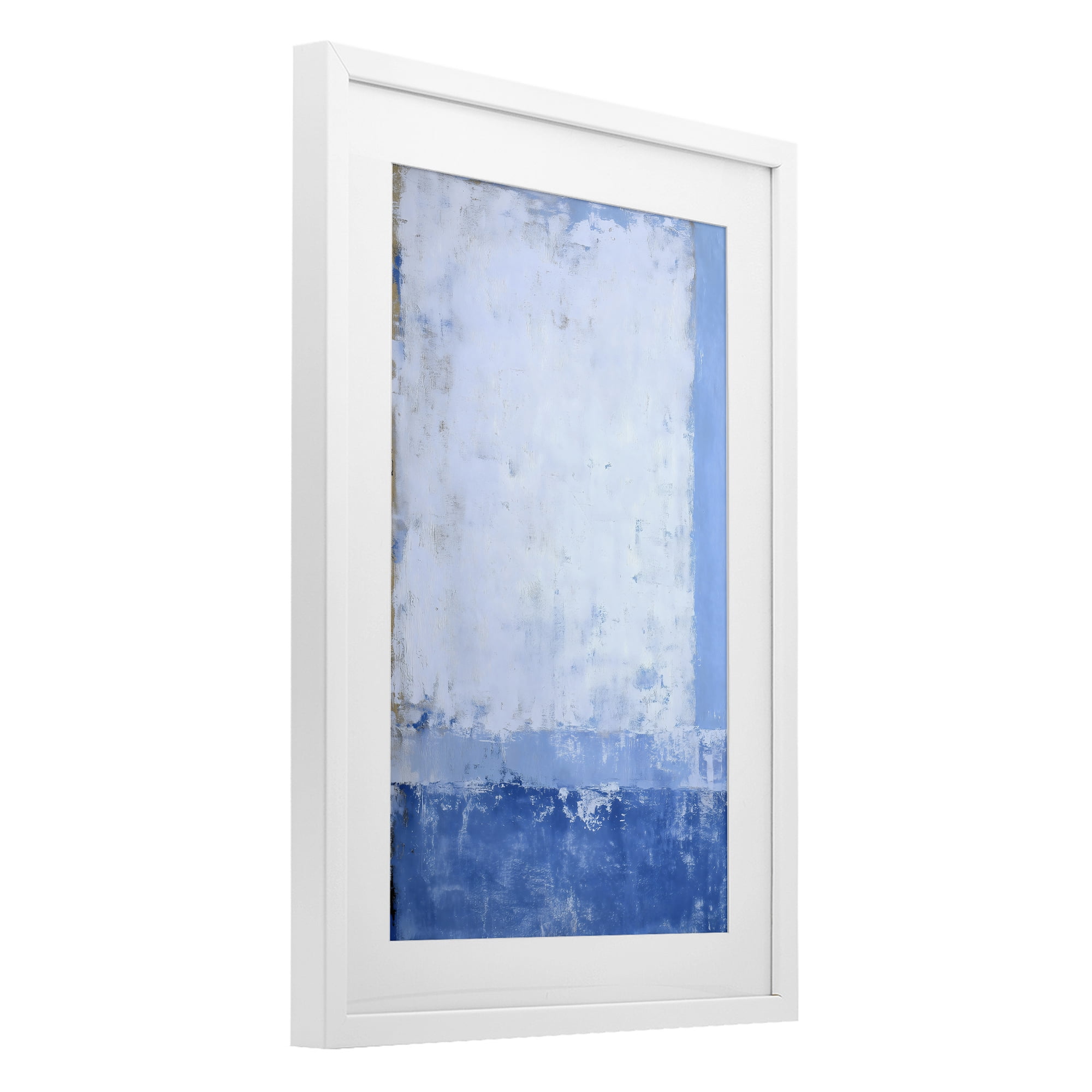 Stupell Industries Blue & White Abstract White Framed Print Under Glass, design by Gina Kelly