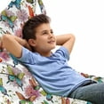 thumbnail image 1 of Butterfly Lounger Chair Bag, Flying Butterflies with Floral Elements Vivid Color Palette Wildflowers Retro, High Capacity Storage with Handle Container, Lounger Size, Multicolor, by Ambesonne, 1 of 5