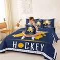 thumbnail image 3 of Erosebridal Ice Hockey Gamer Bedding Comforter Set 7-Piece for Kids Boys,Teens Sport Theme King Bedding Sets,Navy Blue Reversible,Breathable Home Decor, 3 of 6
