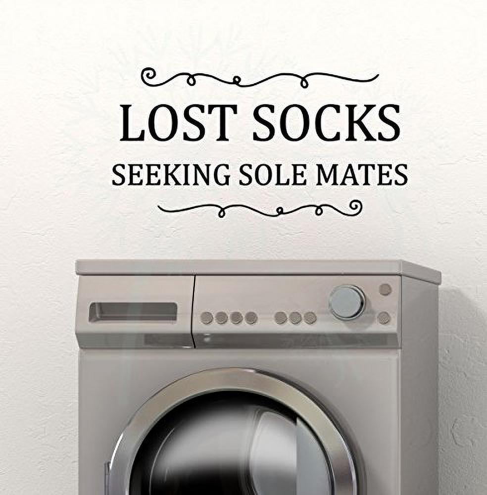 DEPARTMENT OF MISSING SOCKS LAUNDRY ROOM LETTERING WALL QUOTE DECAL VINYL WORDS