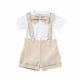 thumbnail image 1 of Fashion Baby Boys Baptism Outfit Infant Wedding Gentleman Set Birthday Party Formal Christening Suit Suspender Bow Tie Romper, 1 of 5