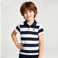 thumbnail image 4 of WENXIAOO Boys Polo Shirts Short Sleeve Striped Shirts for Boys with Button Collared for School Uniform Shirts Tennis Shirts Kids 11-12 Years Boys Clothes, 4 of 4