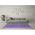 thumbnail image 3 of Ahgly Company Machine Washable Indoor Square Checkered Blue Modern Area Rugs, 3' Square, 3 of 4
