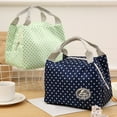 thumbnail image 4 of OUSITAID Lunch Box Pouch Striped Reusable Compact Cool Thermal Insulated Lunch Tote Handbag for Student, 4 of 13