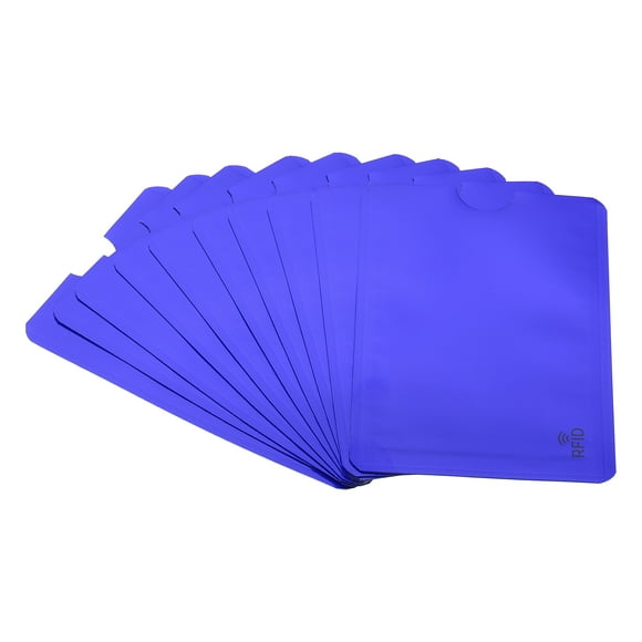 Uxcell RFID Blocking Sleeves Identity Theft Prevention Credit Cards Secure Protector Holders Sleeves Blue 10Pack