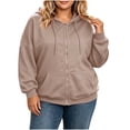 thumbnail image 4 of Nugftut Hoodies for Women Plus Size Fall Winter Casual Sweatshirts Zipper Oversized Lightweight Hoodies with Pockets, 4 of 8