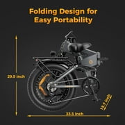 Jasion X-Hunter Electric Bike for Adults, 750W Motor Electric Bicycle with 48V 13AH Removable Battery, 20 x4.0 Fat Tire Folding Ebike, Full Suspension, 7-Speed Bicycles