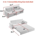 thumbnail image 6 of King Size Velvet Chesterfield Sofa Bed, 3-in-1 Convertible Sleeper with Nailhead Trim & High-Density Foam – Durable Steel Frame for Living Room & Bedroom Furniture, Green, 6 of 9