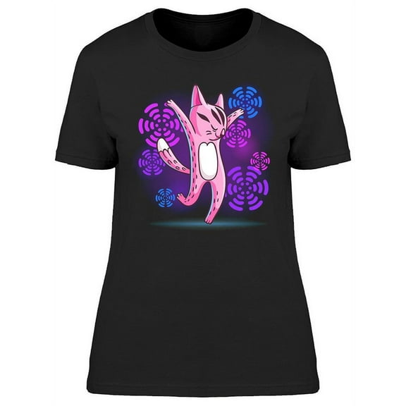 Dancing Cat On Disco Party T-Shirt Women -Image by Shutterstock, Female Large