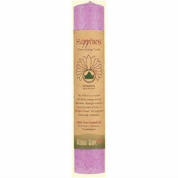 Candle, Chakra Pillar (Happiness) Violet By Aloha Bay