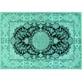 thumbnail image 1 of Ahgly Company Machine Washable Indoor Rectangle Medallion Turquoise Blue Traditional Area Rugs, 2' x 3', 1 of 4