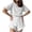 White, variant on BSDJILFG 2 Piece Sets for Women Summer 2025 Sleepwear Overalls Half Sleeve Solid Color Loose Round Neck Basic Tees with Ruffle Elastic Waist Shorts Campus Style School Collage Looks