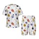 thumbnail image 1 of Fotbe Rocket Planets Pijama Estampada de 2 Piezas para Niños – Ropa de Dormir de Manga Corta Cómoda para Niños y Niñas, Camiseta y Shorts de Algodón-4X-Large, 1 of 6