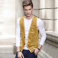 thumbnail image 2 of Rovga Fall Winter Jackets For Mens Sleeveless Coats Holiday Lapel Sequin Tops Outdoor Vests Durable Daily Wears 2Xl Gold, 2 of 7