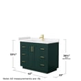 thumbnail image 5 of Wyndham Collection Miranda 42" Wood&Marble Single Bathroom Vanity in Green/Gold, 5 of 6