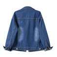 thumbnail image 2 of SHAR Women's casual denim jacket, solid color long sleeve denim jacket, 2 of 5