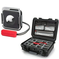 Nanuk 925 Waterproof Hard Case with Lid Organizer and Padded Divider, Bundle with AirTag Holder, Black