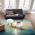 thumbnail image 4 of Area Rugs Indoor Non-Slip Rectangle Rug 5x8 Ft Sunrise Ocean Blue Summer Oil Painting Rug Rubber Backing Floor Mats Non Shedding Home Decor Carpet for Entryway Living Room, 4 of 8