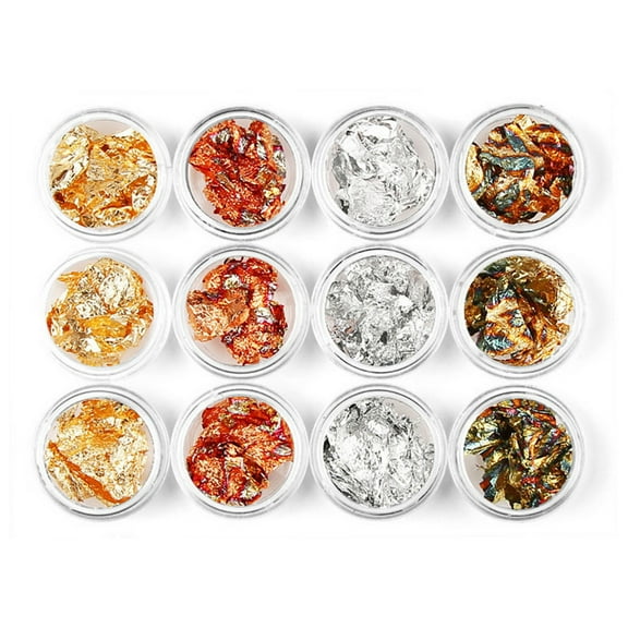 UDIYO 4 Colors Glitter Nail Art Transfer Sticker Decal DIY Nail Decor Nail Foil Beauty