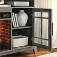 thumbnail image 2 of Electric Fireplace TV Stand, 55 Inch Media Console with Storage, Gray Wash | Tempered Glass+MDF | Insert, 2 of 24