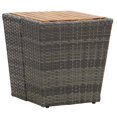 thumbnail image 1 of vidaXL Tea Table Grey 41.5x41.5x43cm Poly Rattan and Solid Acacia Wood, 1 of 5