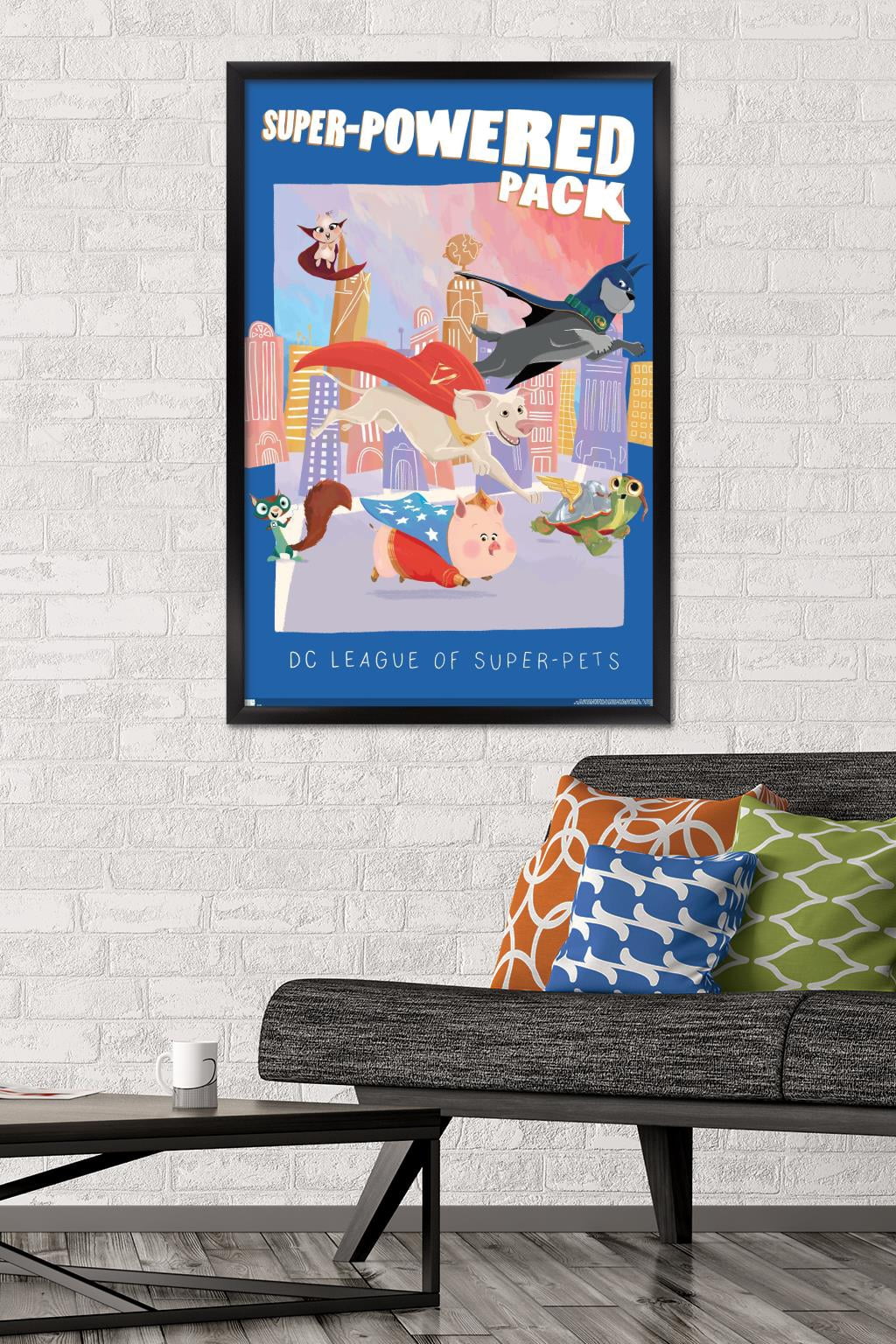 DC Comics Movie DC League of Super-Pets - Super-Powered Pack Wall Poster, 22.375" x 34" Framed