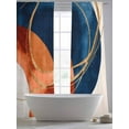 thumbnail image 5 of Abstract Graffiti Sheer Curtains for Living Room Bedroom, Light-filtering Sheer Curtain, Stripe Vintage Orange Blue Simple Shape Rod Pocket Voile Window Treatment Drapes, 52’’Wx108’’L, 2 Panels Set, 5 of 7