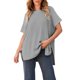 thumbnail image 1 of Xuyuer Ladies' Casual And Fashionable Solid Color 5-point Sleeve Round Neck Top, 1 of 7