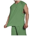 thumbnail image 5 of EOYWHK Tank Tops for Men Big and Tall T-Shirt Sleeveless Moisture Wicking Shirt Stretch Loose Raglan Sleeve Round Neck Solid Color Workout Tops Clearance,M-3XL, 5 of 5