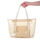 thumbnail image 4 of Bolso de mano transparente con cremallera y estampado de lunares para mujer, bolso de playa transparente con monedero interior (beige), 4 of 8
