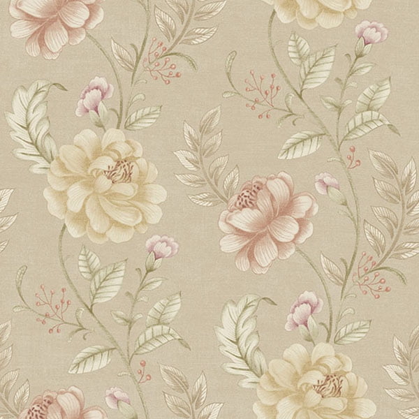 Beacon House Summer Palace Taupe Floral Trail Wallpaper