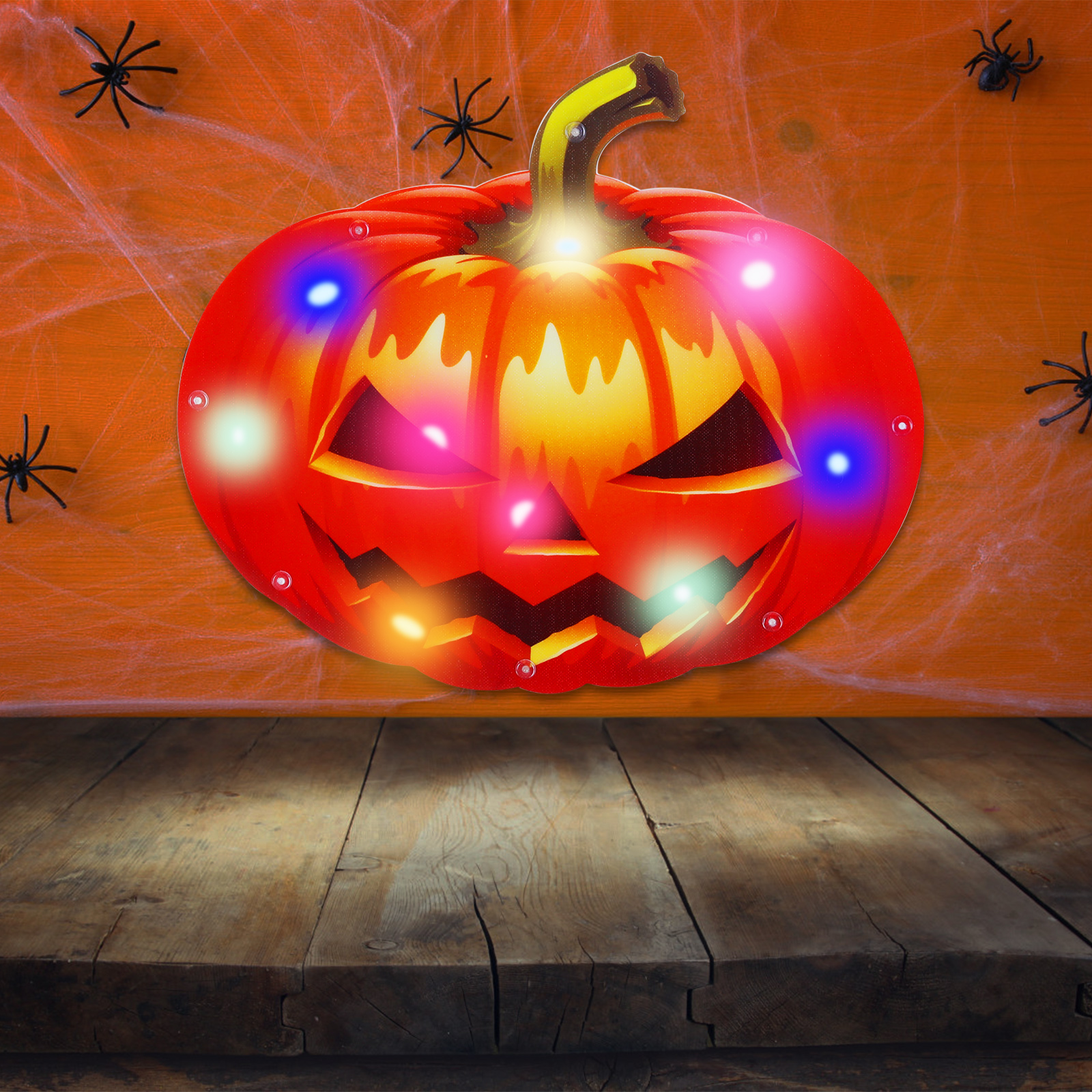 Lighted Pumpkin for Window, Halloween Window Silhouette Decoration