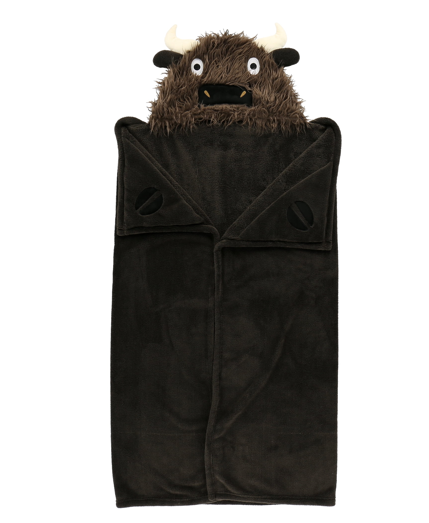 LazyOne Wearable Hooded Blanket for Kids, Animal Hooded Blanket (Buffalo Blanket)