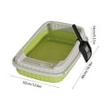 thumbnail image 6 of VAJUSO Cat Litter Box Pet Litter Tray Heighten Portable Semi Closed Splashproof Cat Kitten Toilet for Small Pets Indoor(Green, 18.9x12.6x5.51in), 6 of 6
