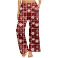 thumbnail image 2 of Xuniizn Pajamas Pants for Women, Plus Size Elastic Christmas Plaid Loungewear Pants, Holiday Cozy Casual Pajamas, 2 of 7