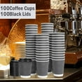 thumbnail image 4 of Lamosi 12 oz Paper Cups with Lids,Disposable Insulated to Go Cups,Ripple Double Wall,Grey 100 Count, 4 of 10