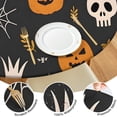 thumbnail image 4 of Happy Halloween Round Table Cloth with Elastic Edge Wrinkle Resistant Washable Horror Pumpkin Ghost Tablecolths Table Cover for Party Picnic Dinner Decor (44in), 4 of 7